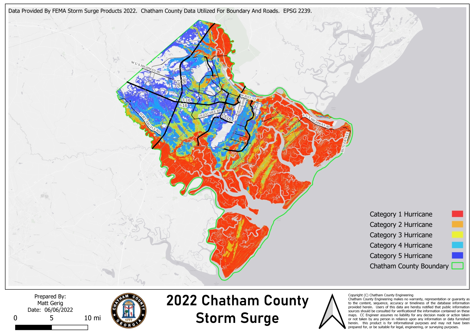 2022 Chatham County Storm Surge Map